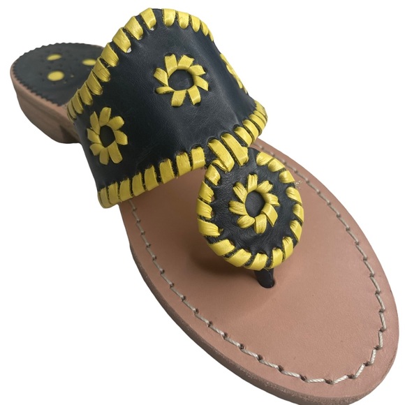 JACK ROGERS Navajo Heritage Jacks Slide Sandals Midnight / Lemon Womens US 5M - Picture 6 of 13